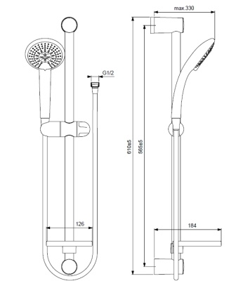 Душевой гарнитур Vidima Fresh BA212AA Хром