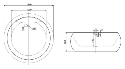 Акриловая ванна BelBagno BB30 155x155 Белая