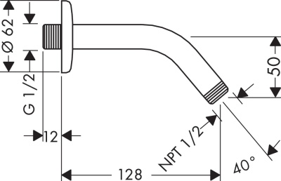 Кронштейн для верхнего душа Hansgrohe 27411000 Хром