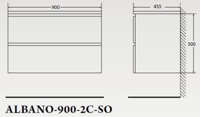 Тумба под раковину BelBagno ALBANO-900-2C-SO-CVG подвесная Cemento Verona Grigio