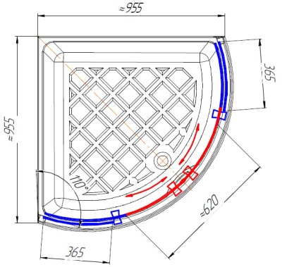 Душевой уголок Radomir 100x100 1-03-1-0-0-0040 с поддоном профиль Белый стекло прозрачное