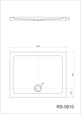 Акриловый поддон для душа Black&White Stellar Wind Slim Line RS-0810 100x80 Белый