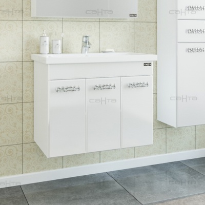 Тумба с раковиной СанТа Ливерпуль 70 подвесная Белая