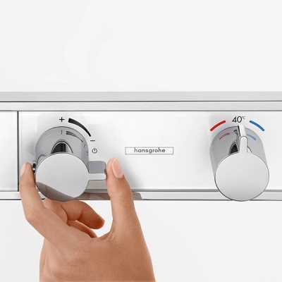 Смеситель для душа Hansgrohe Rain Select 15357400 с термостатом Белый хром