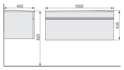 Тумба под раковину Raval Hotte 100 подвесная Белая