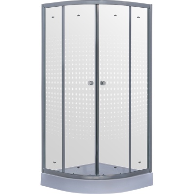 Душевой уголок Timo 80x80 TL-8001R профиль Хром стекло прозрачное с рисунком