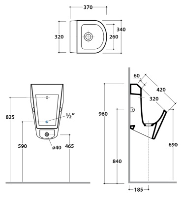 Писсуар Globo Forty3 FO029 bianco lucido