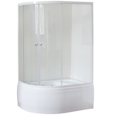 Душевой уголок Royal Bath BK 120х80 RB8120BK-T-R с поддоном профиль Белый стекло прозрачное