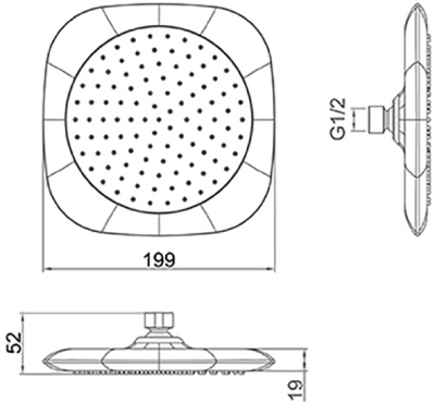 Верхний душ D&K DC1004852 Хром
