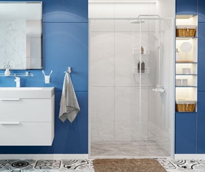 Душевая дверь WasserKRAFT Rhin 120 44S05 профиль Белый стекло прозрачное