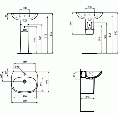 Раковина Ideal Standard Tesi 55 T352301 Белая
