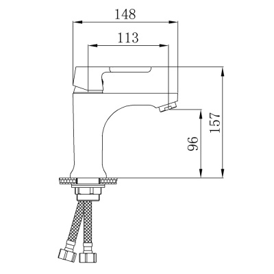Смеситель для раковины Ростовская Мануфактура Сантехники SL123BL-001F Черный Хром