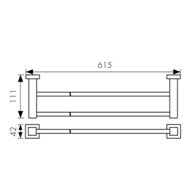 Полотенцедержатель Kaiser KH-2308 двойной Хром