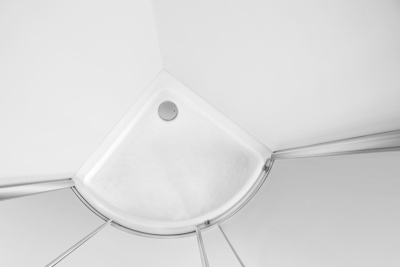 Душевой уголок AM.PM Bliss L 90x90 радиальный с поддоном профиль Хром матовый стекло прозрачное