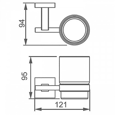 Стакан для зубных щеток Aquanet 6184 Хром
