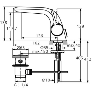 Смеситель для раковины Ideal Standard Melange A4258AA Хром