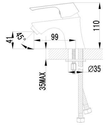 Смеситель для раковины Lemark Unit LM4556C Хром