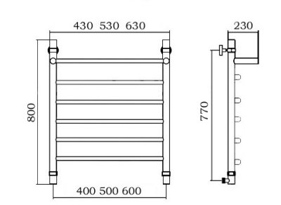 Водяной полотенцесушитель Aquanerzh 00-09A8060 Хром
