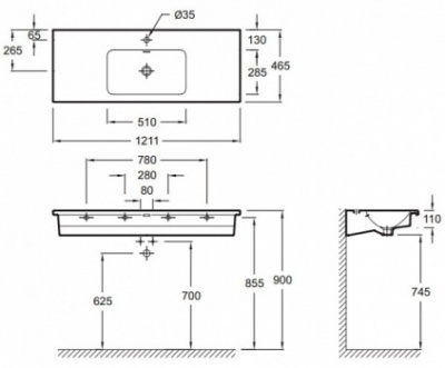 Раковина Jacob Delafon Vox 120 EXAB112-00 Белая