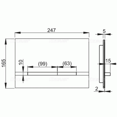Клавиша смыва Alcaplast Flat Alunox STRIPE Матовый металл