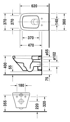 Унитаз Duravit Durastyle 25370900001 подвесной без сиденья