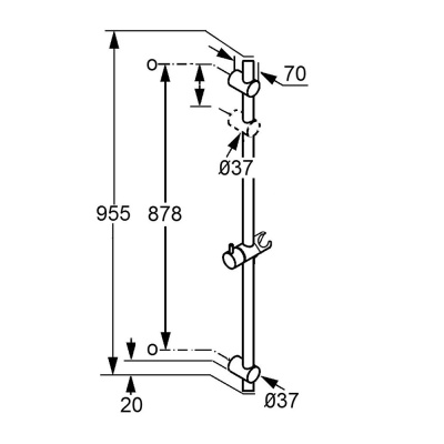 Душевая штанга Kludi A-Qa 6564105-00 Хром