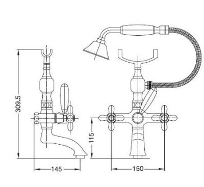 Смеситель для ванны Bugnatese Princeton 800 CR (хром)