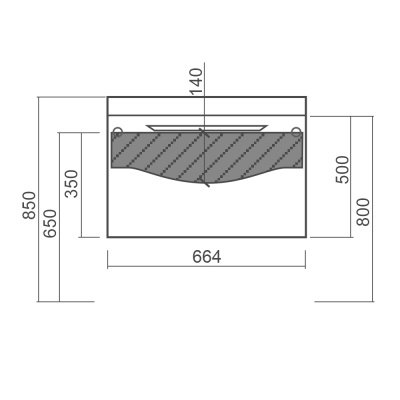 Тумба под раковину Diborg Lande Q 70 77.2214 подвесная Белая матовая