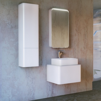 Зеркальный шкаф Raval Pure 45 с подсветкой Белый