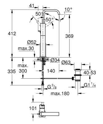Смеситель для раковины Grohe Allure 32249000 Хром