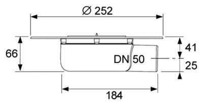 Сифон для душевого трапа Tece Drainpoint S DN50 3601401 горизонтальный для террас и балконов без декоративной решетки