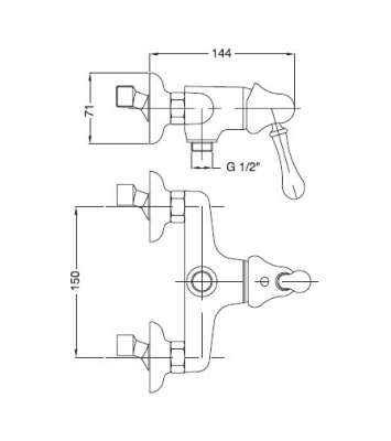 Смеситель для душа Bugnatese Maya 8938 CR (хром)