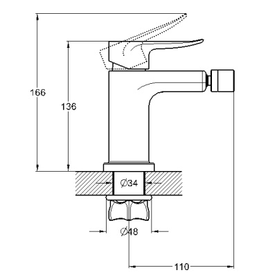 Смеситель для биде G-Lauf GOB2-A134 Хром