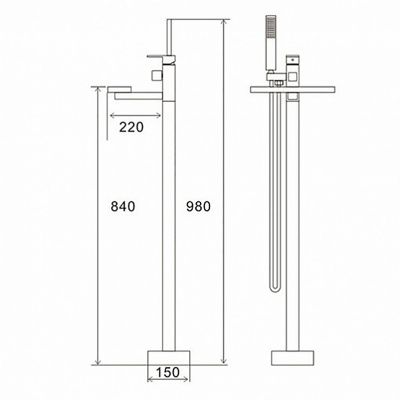 Смеситель для ванны Swedbe Spira 4008 Хром
