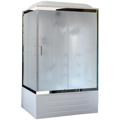 Душевая кабина Royal Bath BP 100х80 RB8100BP2-M-CH-R с гидромассажем стекло матовое задняя стенка Белая