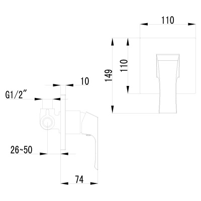 Смеситель для душа Lemark Unit LM4523C Хром