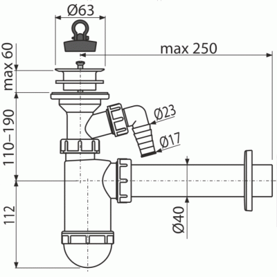 Сифон для раковины Alcaplast A42P Белый Сифон для раковины Alcaplast A42P Белый