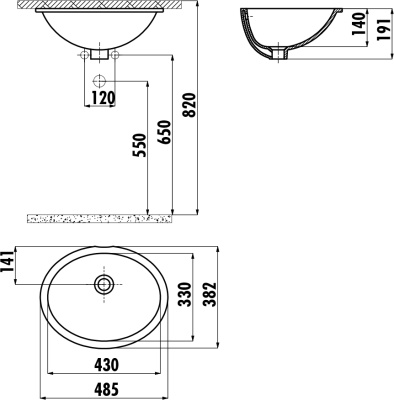 Раковина Creavit 49 TP211-00CB00E-0000 Белая