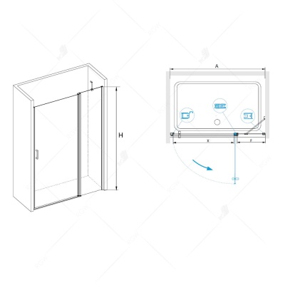Душевая дверь в нишу RGW Leipzig LE-04 110 профиль Хром стекло прозрачное