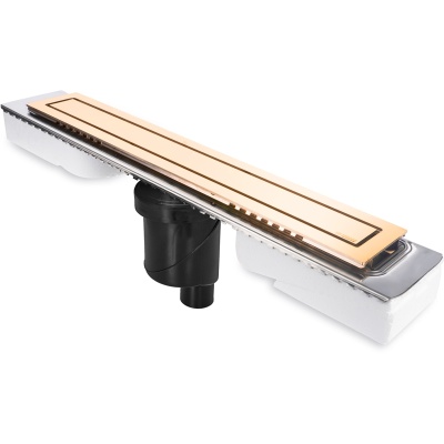 Душевой лоток Berges Wasserhaus Top Stark 700 092050 с решеткой Золото глянец