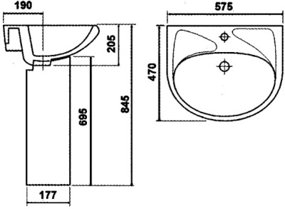 Раковина Santeri Вест 31118S0011B0 Белая