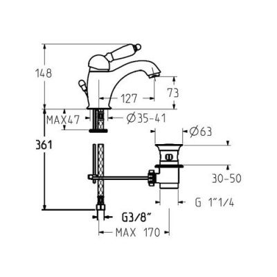 Смеситель для раковины Gattoni Orta 2746 хром