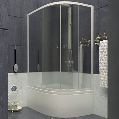 Душевой уголок BellSan Нептун 120x80 профиль белый, стекло матовое L