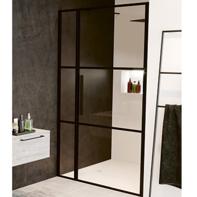 Душевая дверь Riho Grid 120 профиль Черный стекло прозрачное