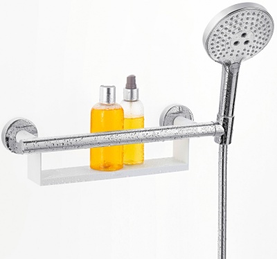 Поручень Hansgrohe Unica 26328400 с полочкой и держателем для душа Хром Белый
