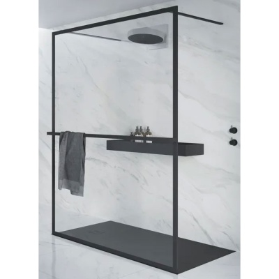 Душевая перегородка Riho Lucid GD401 100 GD310B000 профиль Черный стекло прозрачное