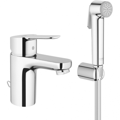 Смеситель для раковины Grohe BauEdge 23757000 с гигиеническим душем Хром