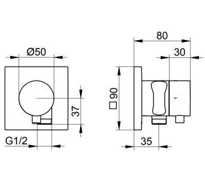 Переключатель потоков Keuco IXMO 59557 011202 Хром
