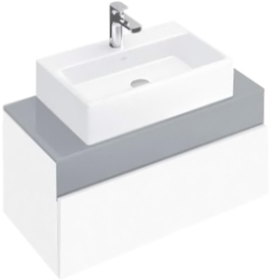 Тумба под раковину Villeroy&Boch Memento 80 Дуб светлый стекло Кремовое
