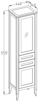 Шкаф пенал Opadiris Мираж 45 L 00-00000053 Светлый орех